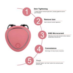 Roller Face Massager features: skin tightening, EMS microcurrent, mini design, face lifting