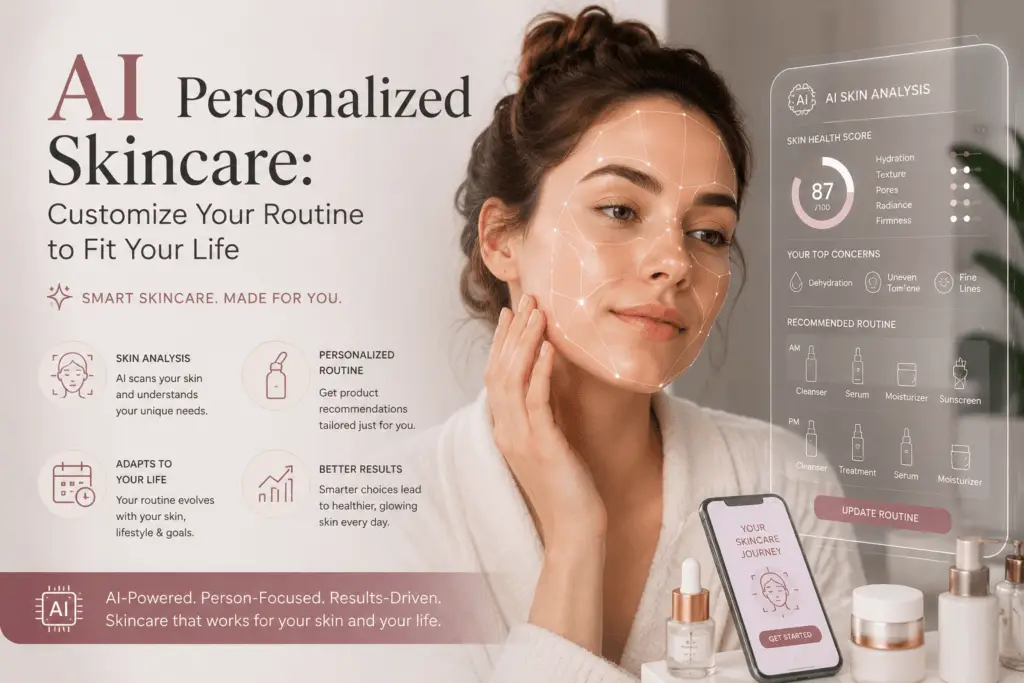 AI personalized skincare routine with smart skin analysis and tailored product recommendations